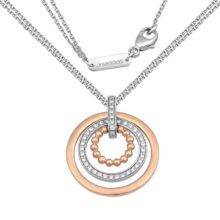 Circle shape gold diamond necklace