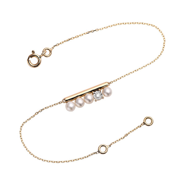 Gold Diamond pearl Bracelet