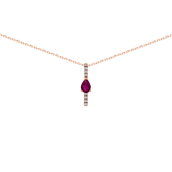 Pink colour Diamond gold necklace