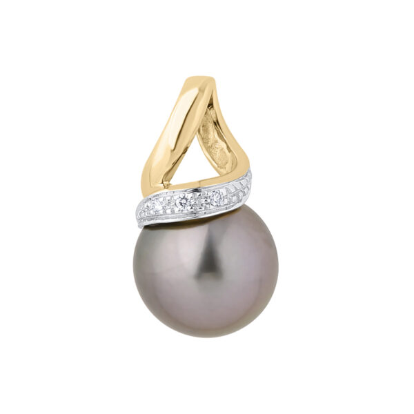 Gold Diamond Pearl Pendant