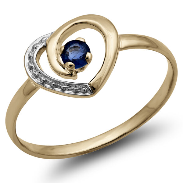Blue Diamond Heart Shape Ring