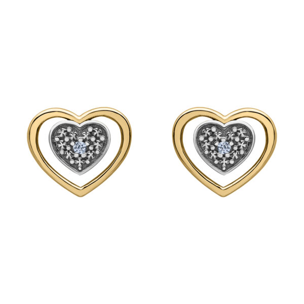 Heart shape gold diamond Earings