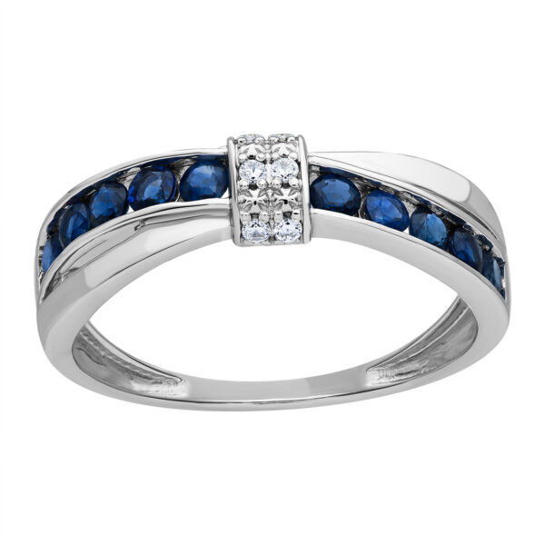 White Gold Blue Diamond Ring