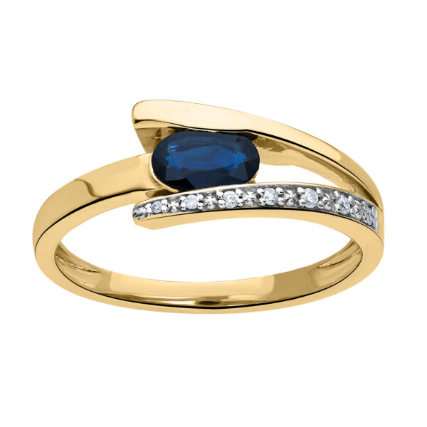 Blue Diamond Gold Ring